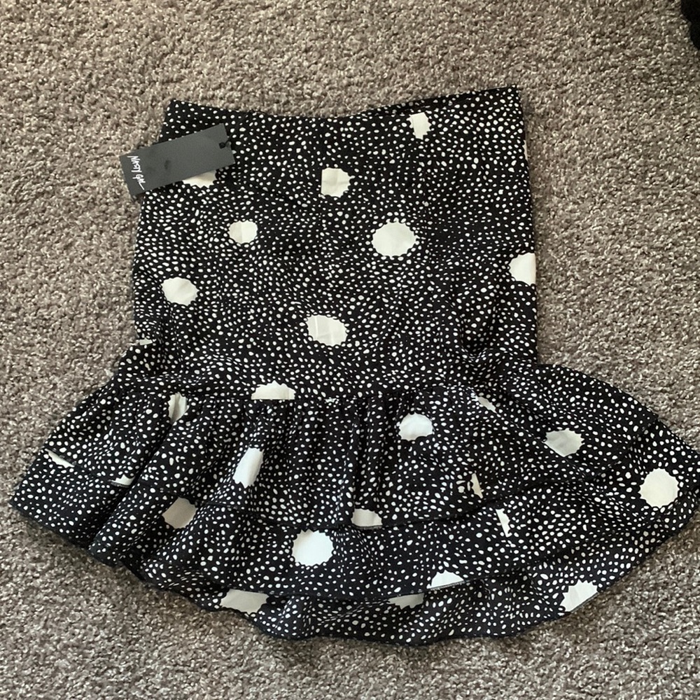 Nasty Gal Mixed Polka Dot Mini Skirt in Black